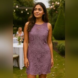 NWOT Lilac Adrianna Papell Lace Dress